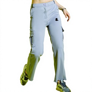 Women Cargo <b>Pants</b> Solid Color Mid Waist Regular Fit Full Length Breathable Cotton Bamboo Fiber Casual Streetwear <b>Pants</b> - Product Image 1