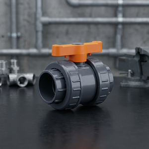 วาล์วบอลแบบสองทางพลาสติก PP PVC HDPE PE แบบแมนนวล OEM สำหรับท่อน้ำ PN16 ข้อต่อแบบอัด CAPTAIN POLYPLAST 3 นิ้ว รับประกัน 3 ปี - Product Image 3