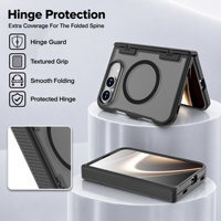 Étui magnétique pliable pour iPhone 18 Duo, coque de protection de la charnière avec support intégré, housse de protection antichoc 3 en 1