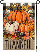 Drapeau de jardin personnalisé en polyester imperméable pour la décoration extérieure de la maison, de la pelouse et du jardin, thème récolte d'automne et Thanksgiving