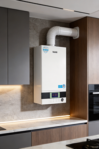 Chaudière à <span class=keywords><strong>gaz</strong></span> à <span class=keywords><strong>condensation</strong></span> multifonctionnelle, chauffage, eau chaude sanitaire, eau chaude pour la cuisine, corps compact pour une utilisation dans toute la maison - Product Image 6