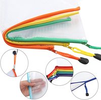 Pochette à fermeture éclair en pvc imperméable au format de lettre A4, enveloppe à grille, dossier de fichiers, sac de documents en maille transparente