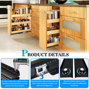 Ray trượt ngăn kéo hiện đại, chịu lực cao, mở rộng hoàn toàn, dùng cho tủ bếp, tủ cầu thang, tủ quần áo, có ray trượt ẩn - Product Image 4