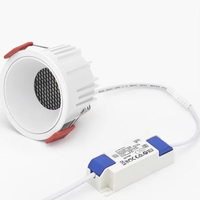 Spot encastré COB anti-éblouissement profond, dimmable, pour plafond, OEM, idéal pour hôtels, maisons et cuisines