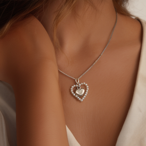 Collier de perles avec pendentif cœur en acier inoxydable 316L plaqué or PVD, bijoux durables et résistants pour femmes - Product Image 3