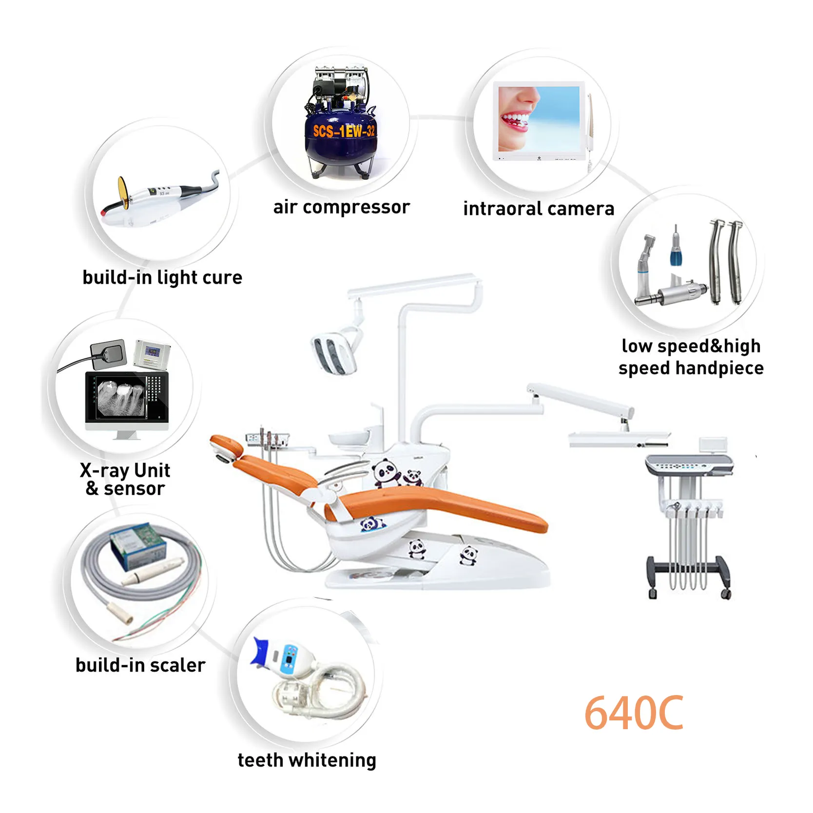 Medical Dental Equipment Hersteller Factory Dental Chair Preis Verkauf Medical Dental Unit Set Maschine Luxus Dental Chair