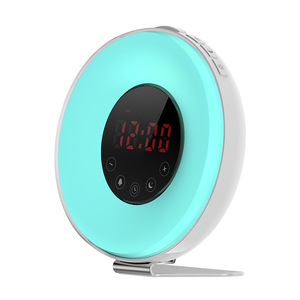 Sunrise Wake Up Lamp Alarm <b>Clock</b> With <b>Led</b> Light And Fm Radio For Bedroom Living Room - Product Image 5