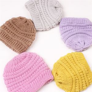 Nouveau-né chaud épais Beanie chapeau hiver automne bébé enfants Crochet Bonnet enfants casquette chapeau pour 0-3 ans enfant en bas âge garçon fille - Product Image 3