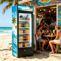 Réfrigérateur Vitrine Verticale Professionnel à Porte Simple, Sans Givre, Étagères Réglables, 4 Niveaux, Verrouillage de Porte, Sans Besoin de Verser