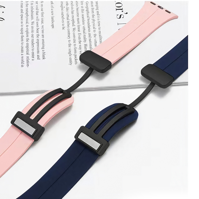 Replacement Smart Watch Band Sport Silicone Watch Strap Folding Magnetic Clasp Adjustable Length for apple Watch 1-10 Series