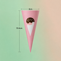 Manchon jetable personnalisé en papier pour cornet de crème glacée, gaufre et crêpe, support alimentaire à paroi simple pour plats à emporter