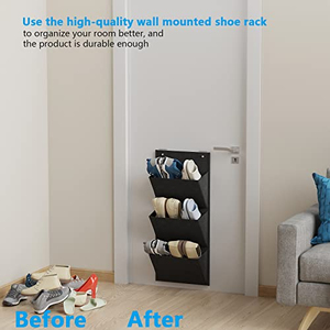 Organizador Colgante de Pared, Paquete de 2, Zapatero para Almacenar Pares de Zapatillas de Talla Grande, Botas, Soporte para Zapatos, Colgadores de Zapatos para Puerta - Product Image 3