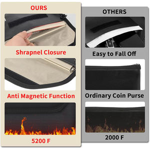 Bolsa de Viaje para Documentos Ignífuga de Microfibra de Alta Calidad, Bolsa Impermeable para Archivos Tamaño A4, Bolsa Ignífuga Resistente para Dinero - Product Image 6