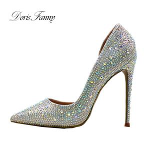 Décolleté con tacco <span class=keywords><strong>a</strong></span> cristalli rossi/<span class=keywords><strong>argento</strong></span> 12/10/8/6cm Stiletto <span class=keywords><strong>a</strong></span> punta da donna <span class=keywords><strong>tacchi</strong></span> da donna tacco alto abito da sposa scarpe - Product Image 6