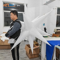 Costume gonflable en forme d'étoile argentée métallique brillante pour défilé de Noël