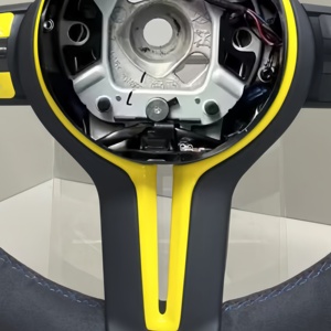 Volant de direction personnalisé en daim jaune avec LED pour <span class=keywords><strong>BMW</strong></span> <span class=keywords><strong>M3</strong></span> M4 M5 M6 F06 F10 F15 F16 F20 F30 F31 F32 F33 F34 F36 M Sport - Product Image 5