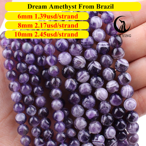 Perles en pierre d'améthyste Zhe Ying 100% naturelles, perles d'améthyste lavande <span class=keywords><strong>de</strong></span> 10 mm, perles en pierre naturelle en vrac pour la fabrication <span class=keywords><strong>de</strong></span> bijoux - Product Image 4
