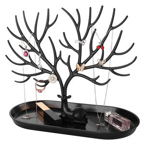 Jewelry <b>Display</b> Deer <b>Stand</b> Organizer Tray for Earrings <b>Card</b> Necklace Ring Pendant Bracelet Storage - Product Image 1