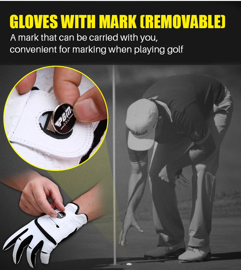 PGM ST021 Cheap Price Golf Men's Leather Golf Glove w/ marker