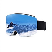 Masque de ski TPU plein cadre le plus vendu avec lentille cylindrique anti-éblouissement, coupe-vent et anti-buée pour la protection des yeux