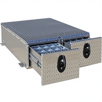 Système de tiroirs pour boîte à outils de camion en aluminium, étanche, super robuste, double tiroir, antichoc, anti-poussière, taille personnalisable