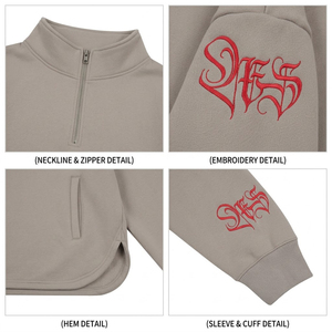 Felpa con cappuccio oversize da uomo in cotone pesante, con zip a un quarto, stampa a <span class=keywords><strong>farfalla</strong></span>, maniche gotiche, stile streetwear, in pile, novità - Product Image 3