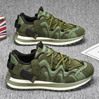 Chaussures décontractées européennes pour hommes à lacets, semelle extérieure en plastique, semelle épaisse, style Dad Shoes, printemps automne, respirantes, imperméables, en maille