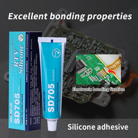 Adhésif en silicone RTV transparent pour composants électroniques, assemblage de circuits imprimés, collage cuivre-PCB, non corrosif, isolation électrique