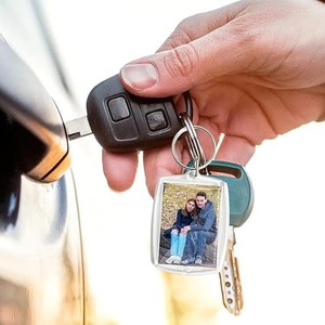 Hot bán tùy chỉnh khung ảnh Keychain <span class=keywords><strong>Acrylic</strong></span> hình chữ nhật chèn hình ảnh khung Keyring Key chủ Móc chìa khóa - Product Image 6
