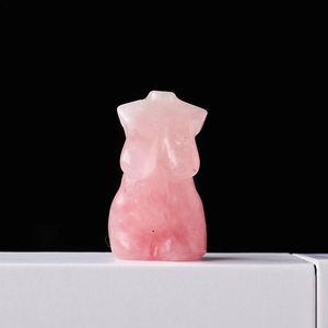 Maniquí femenino tallado a mano, artesanía de cristal, Torso de cristal de cuarzo rosa, modelo desnudo, cuerpo de mujer, estatua - Product Image 2