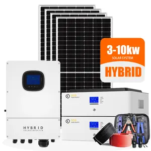 完整的太阳能电池板系统3kw 4kw 5kw家用离网太阳能发电系统10kw混合家用太阳能储能系统