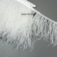 Franges de plumes d'autruche de haute qualité 10-15 cm, garnitures en dentelle d'autruche en gros pour vêtements de danse, robes de mariée, haute couture