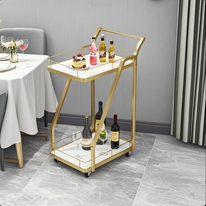 Carrito de Comida Metálico para Bebidas y Postres/Pasteles, de 4 Ruedas, Móvil, Duradero, Minimalista y Moderno para Restaurante, Hotel, Banco y Concesionario - Product Image 3