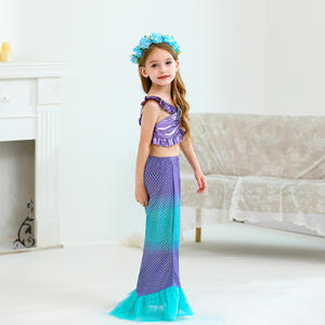 Disfraces de actuación escénica de primavera y verano para niñas, vestido de princesa sirena con cola, disfraz de Anime para niños - Product Image 4
