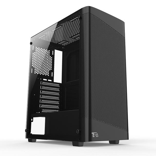 MQ Desktop Gaming PC Case, Full Tempered Glass Side Panel, ATX Chassis Support Water Cooling With Back Cable Management