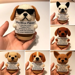 Mini drôle positif <span class=keywords><strong>Crochet</strong></span> animaux frappé produit positif <span class=keywords><strong>Crochet</strong></span> chiot écologique insigne de noël emblème textile artisanat - Product Image 6