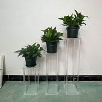 Nouveau Support de Fleurs de Table de Mariage Moderne en Acrylique Transparent à Cadre Carré pour Décoration Extérieure