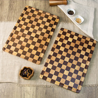 Planche à découper OEM avec rainures à jus Bloc de boucher de cuisine Plateau de service Planche à découper pour échecs à grains d'extrémité