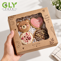 Boîte cadeau personnalisée en papier kraft avec fenêtre, emballage de boulangerie avec insert séparateur pour biscuits, chocolats, desserts à emporter