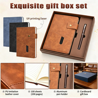 Carnet en cuir PU A5 personnalisé en usine avec stylo, coffret cadeau, gravure laser, impression UV pour entreprise, bureau, ensemble de carnets promotionnels