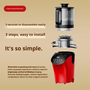 Robot culinaire, extracteur de jus lent, séparation pulpe-jus, calibre extra-large, mini presse-agrumes domestique, portable, automatique, 3L - Product Image 2