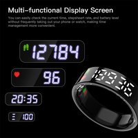 IP68 étanche V9 anneau intelligent LED affichage numérique Fitness Tracker moniteur de santé application de charge magnétique traqueur de sommeil à distance
