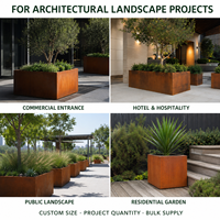 Jardinière en acier Corten sur mesure, carrée ou rectangulaire, pour extérieur, en métal patinable, pour projets commerciaux et aménagement paysager, vente en gros