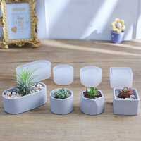 Moules à pots de fleurs ovales en silicone, moules à vases, moules à plateaux à bijoux en ciment, moules à bases de pots de plantes, moules à plantes succulentes, moules à pots de fleurs en plâtre réutilisables