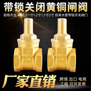 Válvula de Compuerta de Cobre de 1 Pulgada, Bloqueable con Llave Triangular para Agua y Productos Petroleros - Product Image 3
