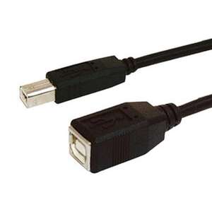 Câble USB 2.0 type B mâle vers B femelle, vitesse, idéal pour connecter les imprimantes et les périphériques. - Product Image 1