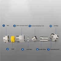 Konektor Kabel Baja Tahan Karat 304 Berlapis Baja Tahan Air IP68, Fitting Entri Kabel Kuningan, Pengurang Beban Kabel M16 hingga M100