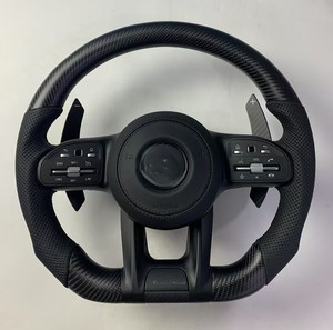 Volant en suède avec bande supérieure noire brillante en fibre de carbone et palettes de changement de vitesse pour Mercedes Benz Classe S C <span class=keywords><strong>C63s</strong></span> C55 GLA45 AMG - Product Image 5