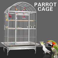 Cage à oiseaux en acier inoxydable 304 extra large à motif solide avec fermeture à bouton pour l'élevage de perroquets Villa