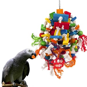 Fournitures <span class=keywords><strong>de</strong></span> <span class=keywords><strong>perroquet</strong></span> en coton écologique Jouets d'oiseaux suspendus sur corde en bois <span class=keywords><strong>pour</strong></span> jouer aux oiseaux - Product Image 4